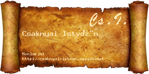 Csaknyai István névjegykártya