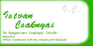 istvan csaknyai business card